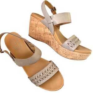 EUC Kork-Ease leather wedge sandals